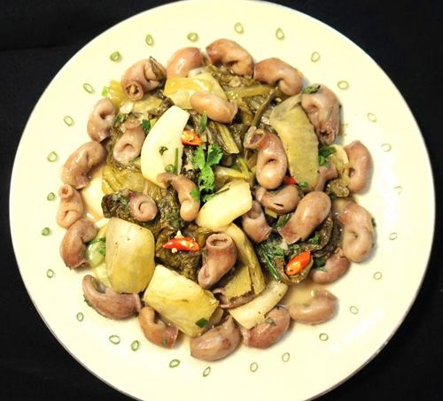 Bao tử xào cải chua