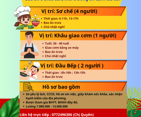 MINH MINH KHANG TUYỂN DỤNG NHÂN SỰ