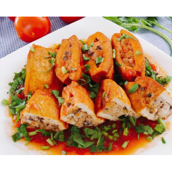 Đậu Hũ Nhồi Thịt Sốt Cà